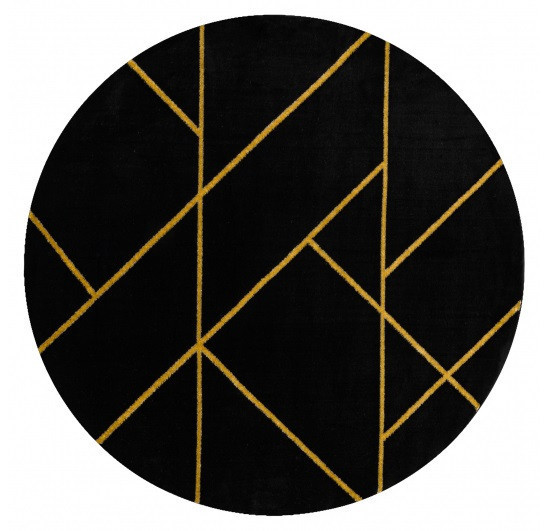 Kusový koberec Emerald geometric 1012 black and gold kruh č.1