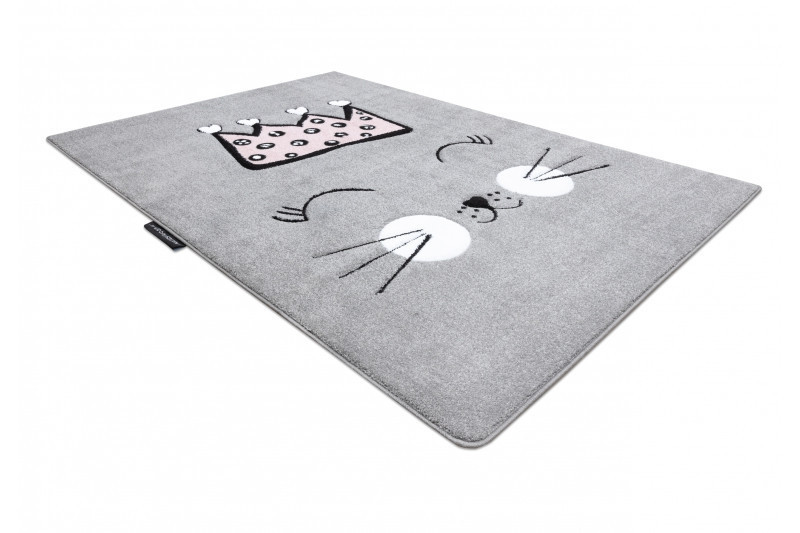 Dětský kusový koberec Petit Cat crown grey č.9