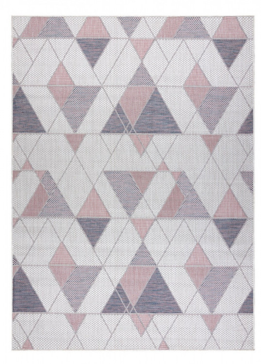 Kusový koberec Sion Sisal Triangles B3006A ecru/pink – na ven i na doma č.1