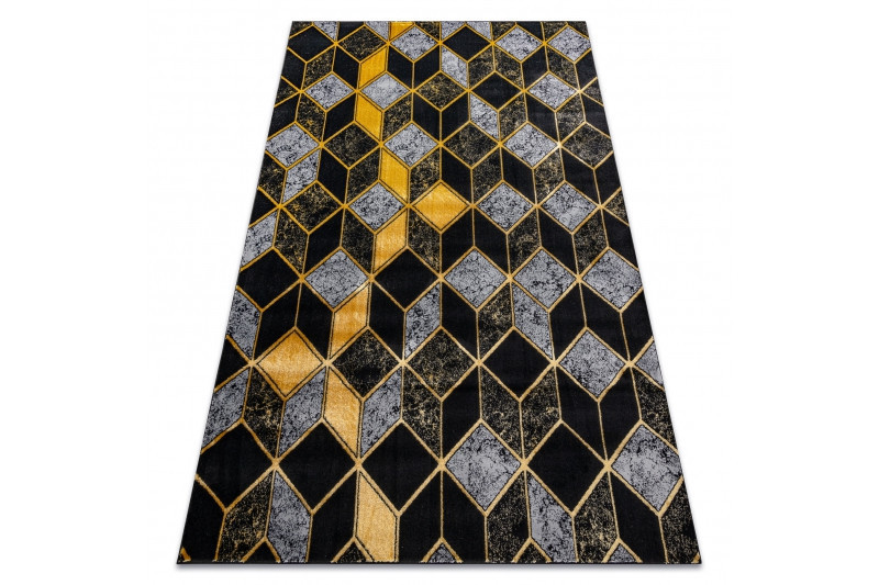 Kusový koberec Gloss 400B 86 3D geometric black/gold č.8