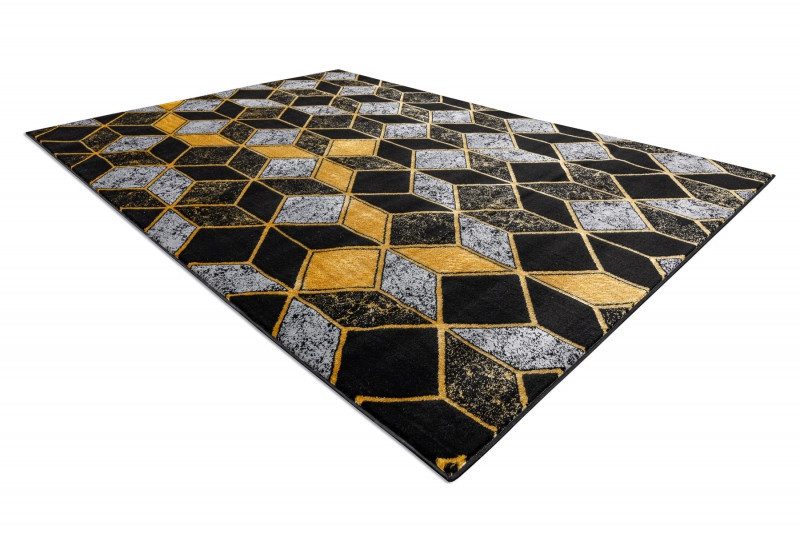 Kusový koberec Gloss 400B 86 3D geometric black/gold č.9