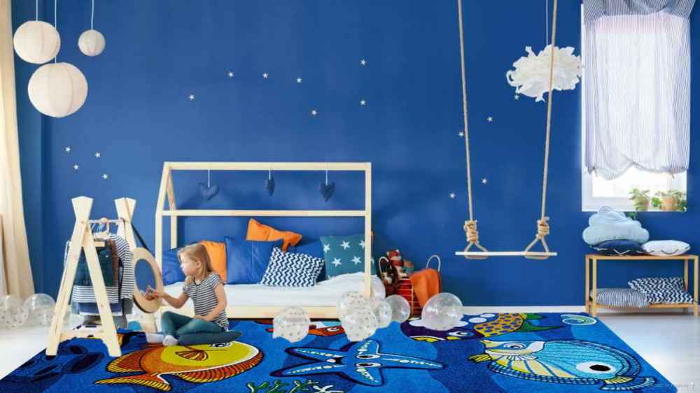 Dětský kusový koberec Smart Kids 22308 Blue č.5