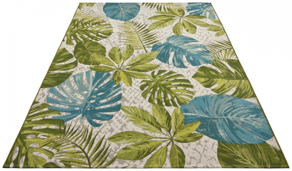 Kusový koberec Flair 105617 Tropical Leaves Turqouise Green – na ven i na doma č.4