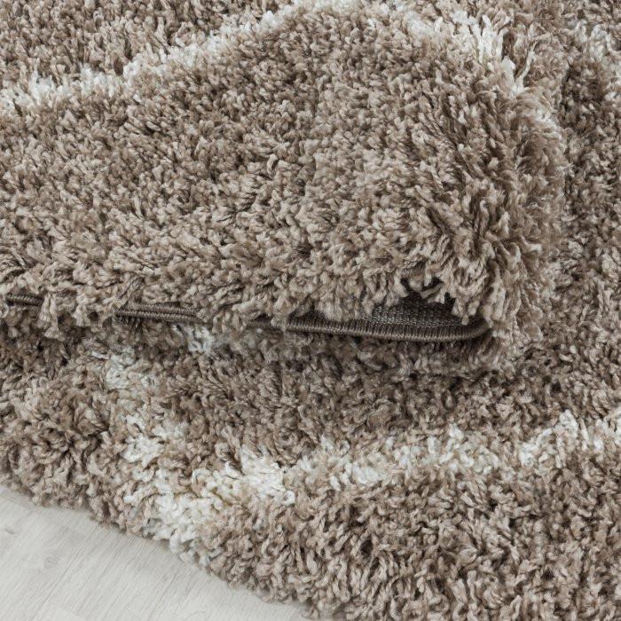 Kusový koberec Alvor shaggy 3401 beige - Kruh průměr 120 cm č.6