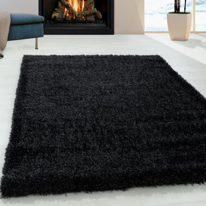 Kusový koberec Brilliant shaggy 4200 black - 80 x 250 cm č.2