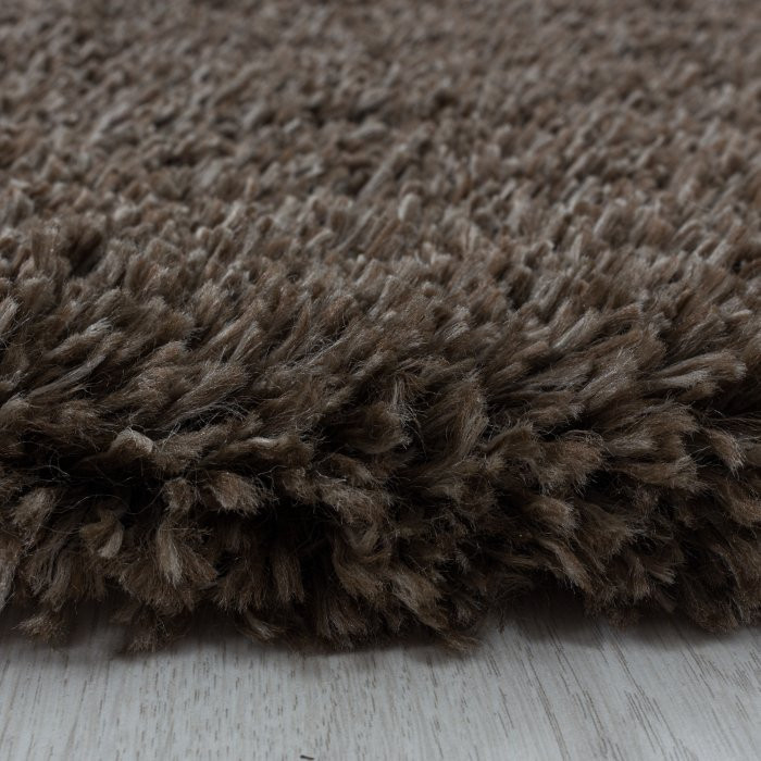 Kusový koberec Fluffy shaggy 3500 brown - Kruh průměr 200 cm č.5