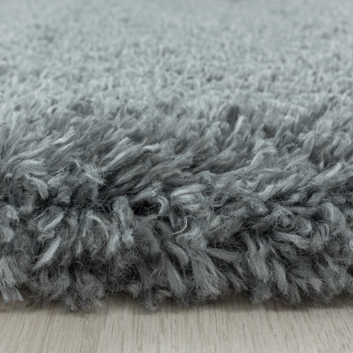 Kusový koberec Fluffy shaggy 3500 light grey - Kruh průměr 200 cm č.5