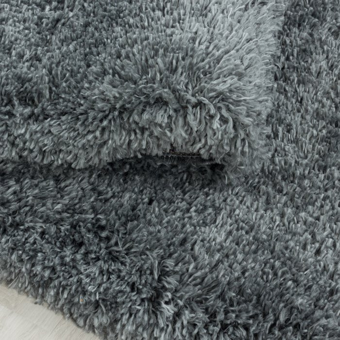 Kusový koberec Fluffy shaggy 3500 light grey - Kruh průměr 80 cm č.6