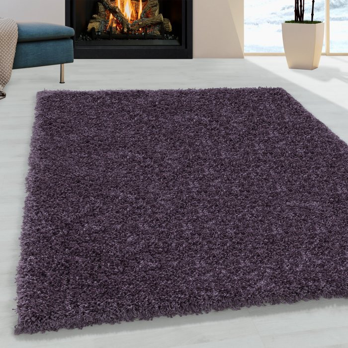 Kusový koberec Sydney shaggy 3000 violet - Kruh průměr 80 cm č.2