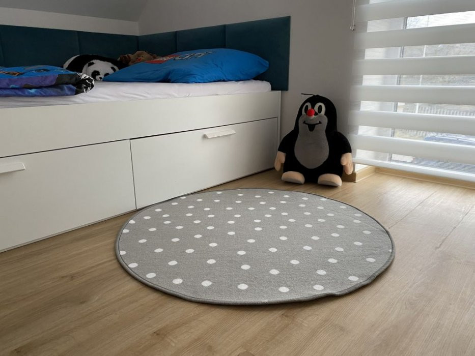 Dětský koberec Puntík šedý - Kulatý průměr 80 cm č.4