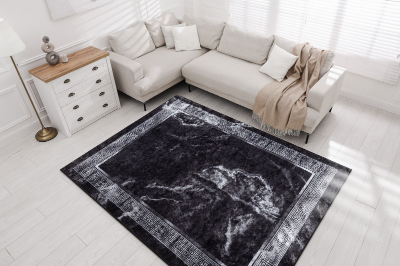 Kusový koberec Miro 51278.810 Marble black / white č.3