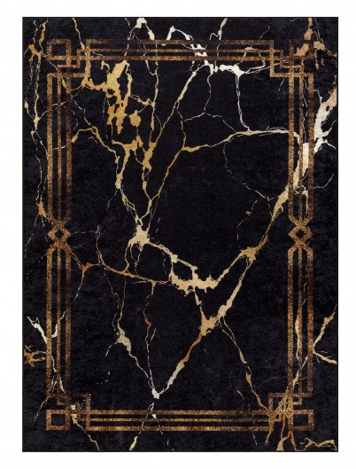 Kusový koberec Miro 51333.801 Marble black / gold č.1