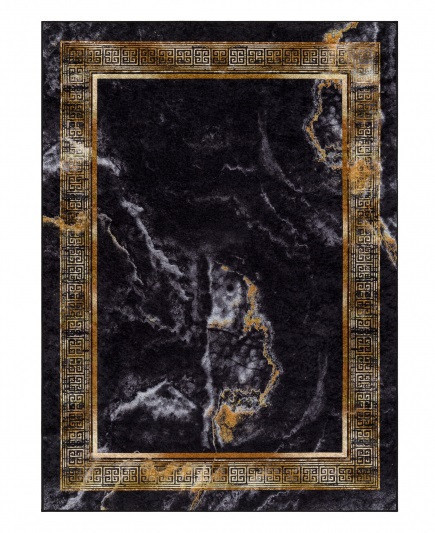 Kusový koberec Miro 51278.809 Marble black / gold č.1