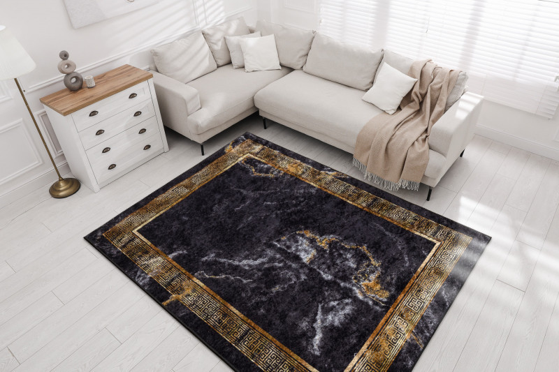 Kusový koberec Miro 51278.809 Marble black / gold č.11