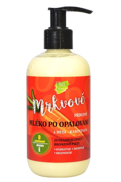 Přírodní tělové mléko 100%  po opalování s mrkvovým extraktem 250 ml č.1