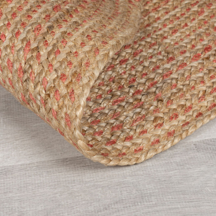 Kusový koberec Capri Jute Natural/Coral kruh č.5