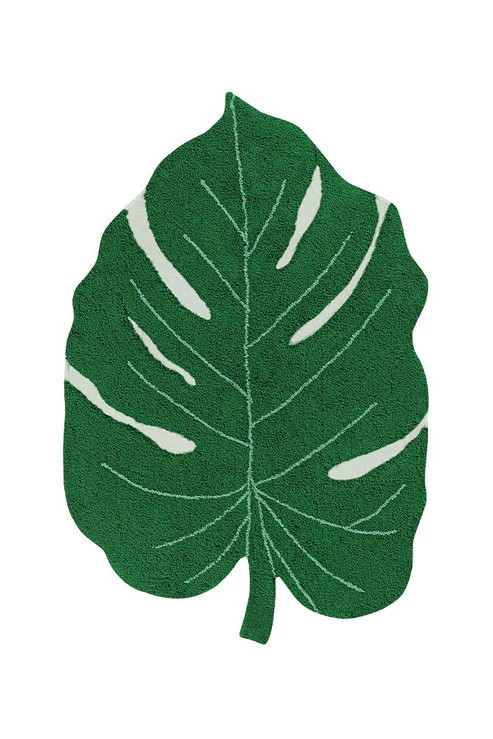 Přírodní koberec, ručně tkaný Monstera Leaf č.1