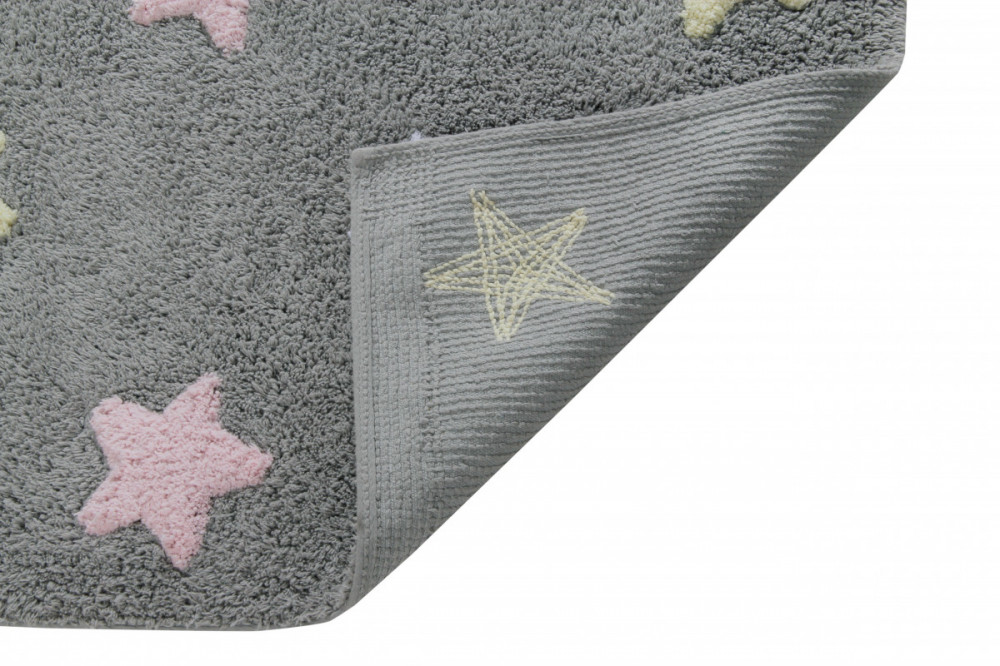 Přírodní koberec, ručně tkaný Tricolor Stars Grey-Pink č.2