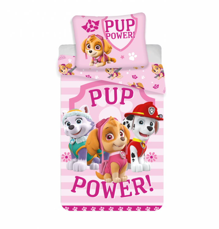 Dětské povlečení PAW PATROL PINK - Tlapková patrola 140x200 cm a 70x90 cm č.1