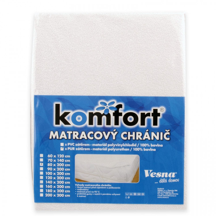 Matracový chránič KOMFORT s PU zátěrem 90 x 200 cm č.1